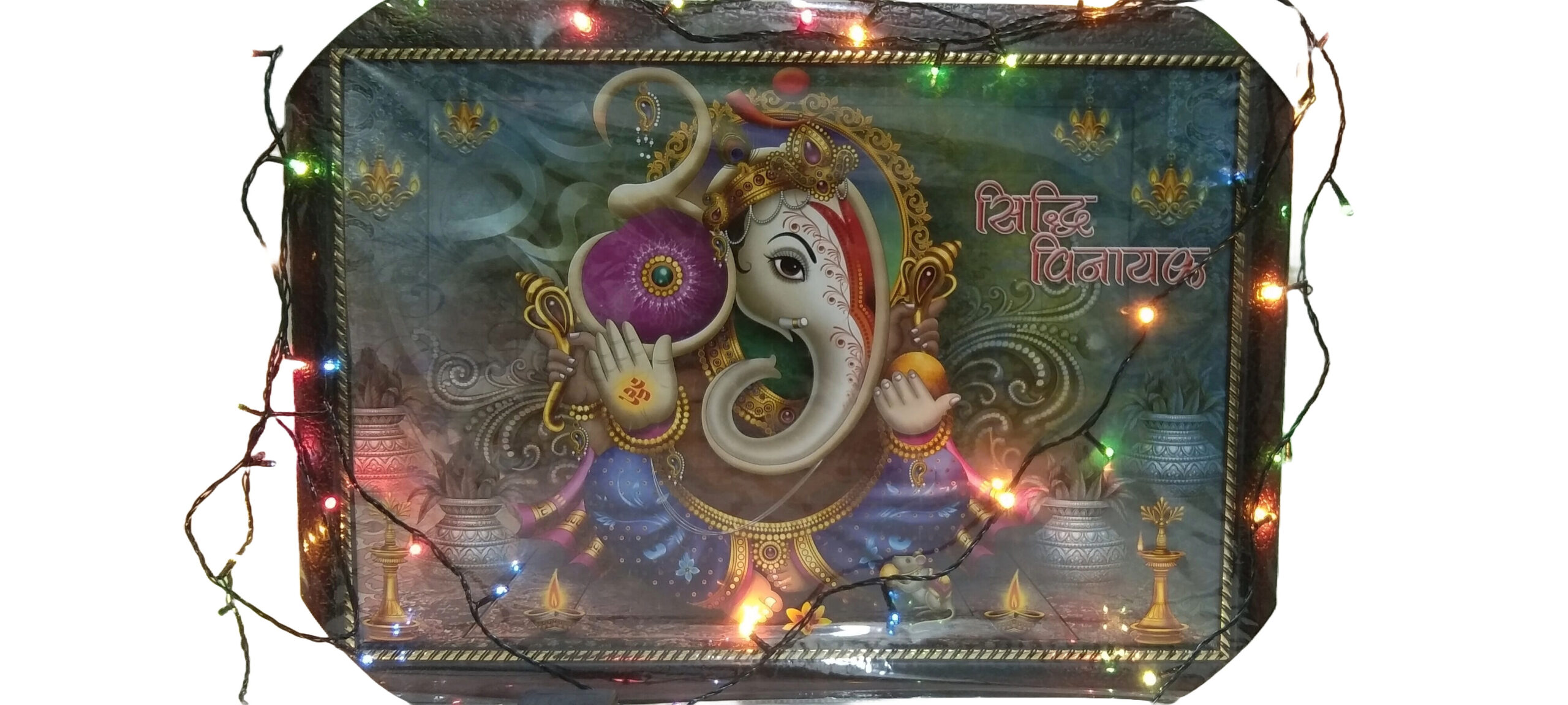 Ganesha 3D Wall Painting with LED Lights